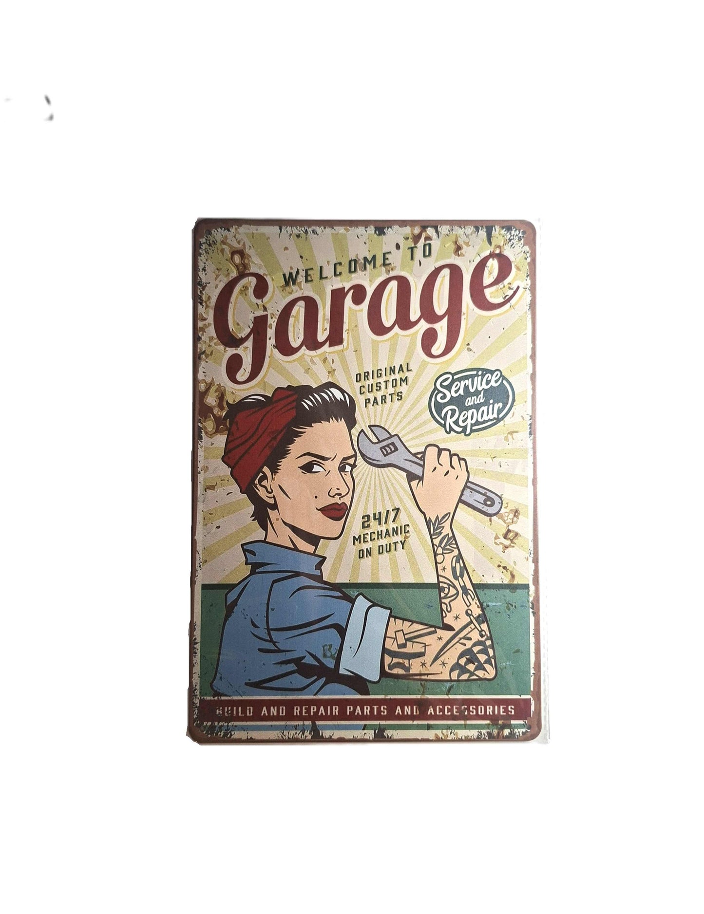 20*30 Plåtskylt - Welcome to garage