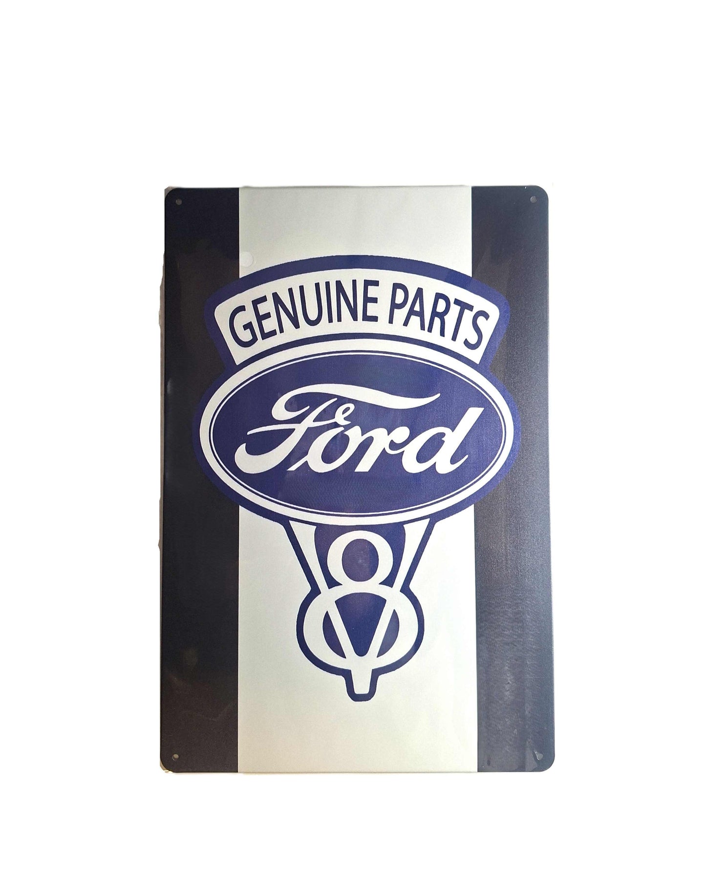 20*30 Plåtskylt - Ford V8, blå/vit
