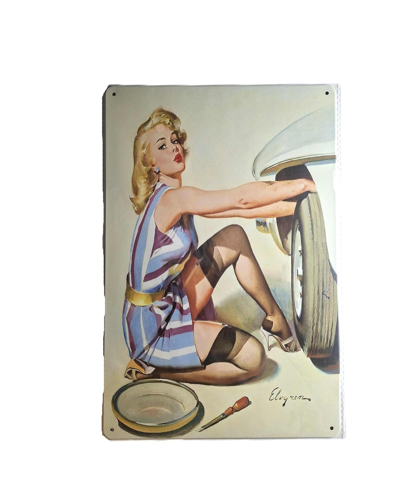 20*30 Plåtskylt - Pinup, däck