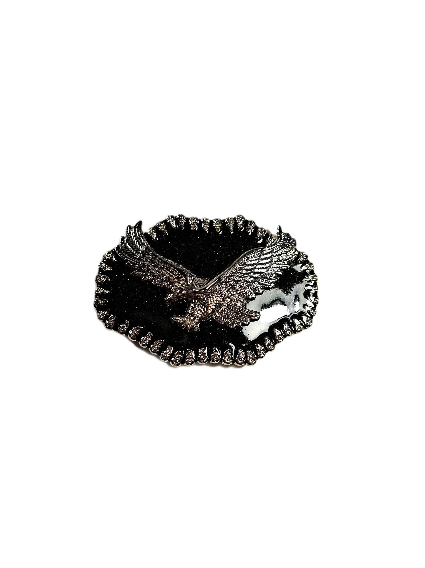 Buckle/ Skärpspänne - Silverörn, glitter