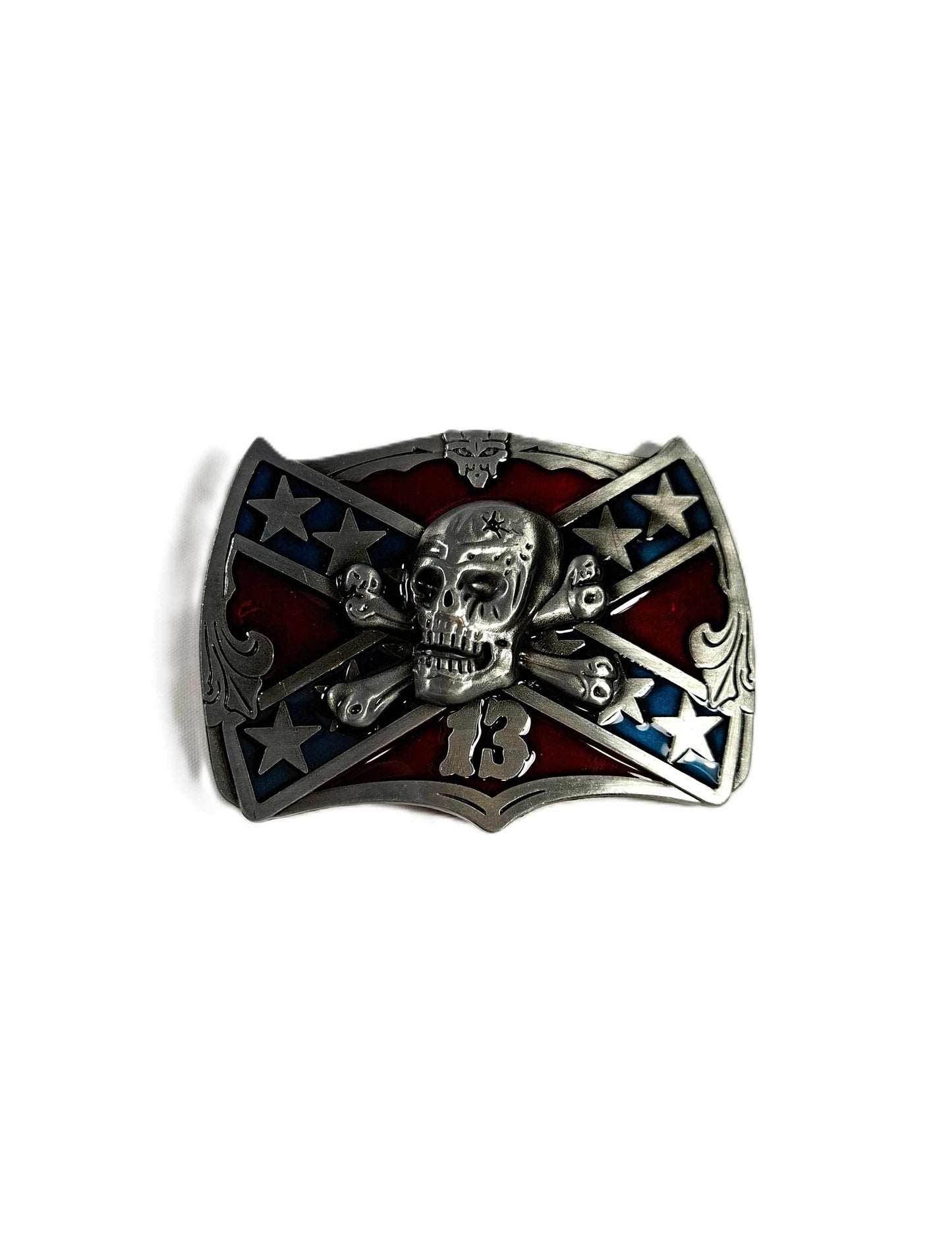 Buckle / Skärpspänne - Rebel skull 13