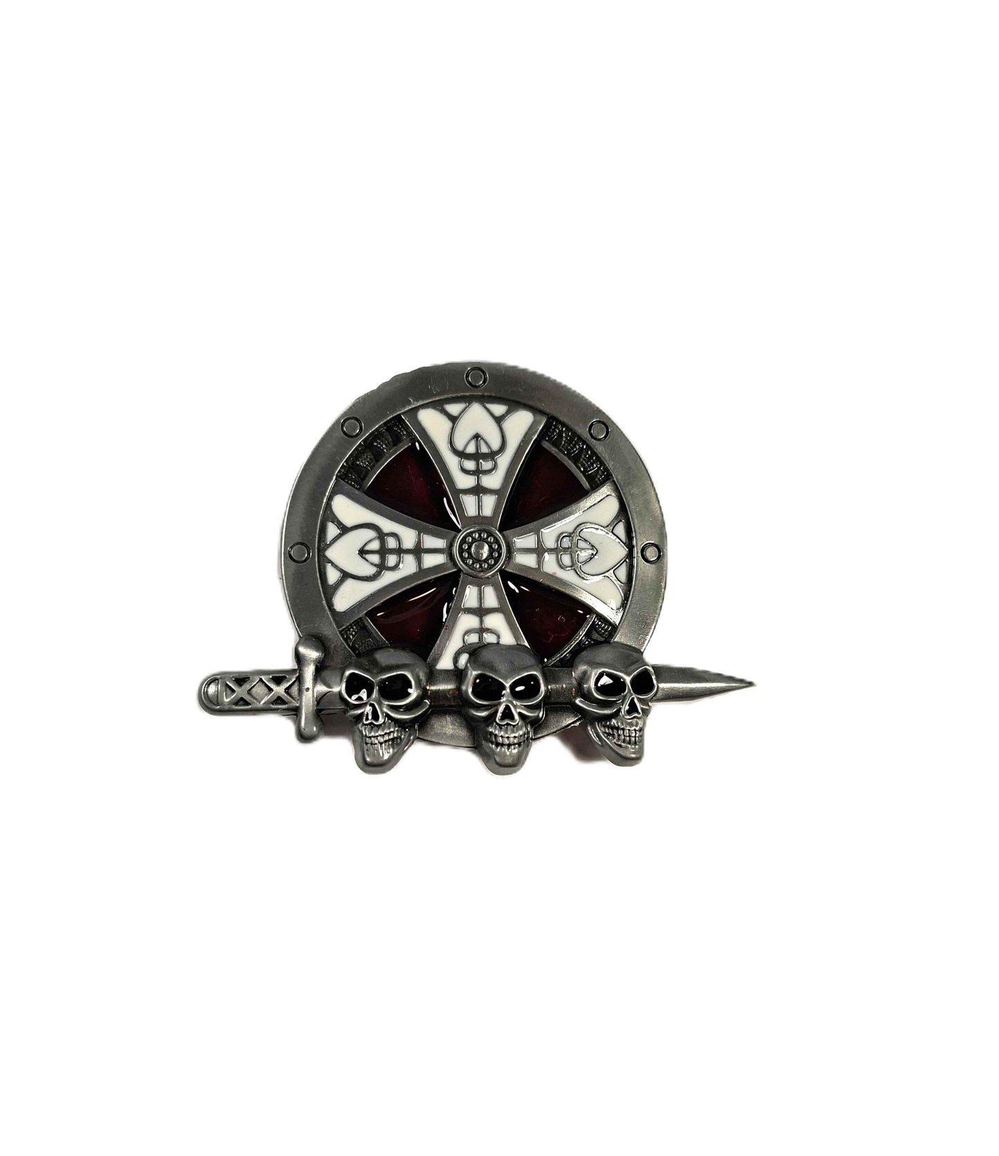 Buckle/ Skärpspänne - Svärd och sköld, skallar