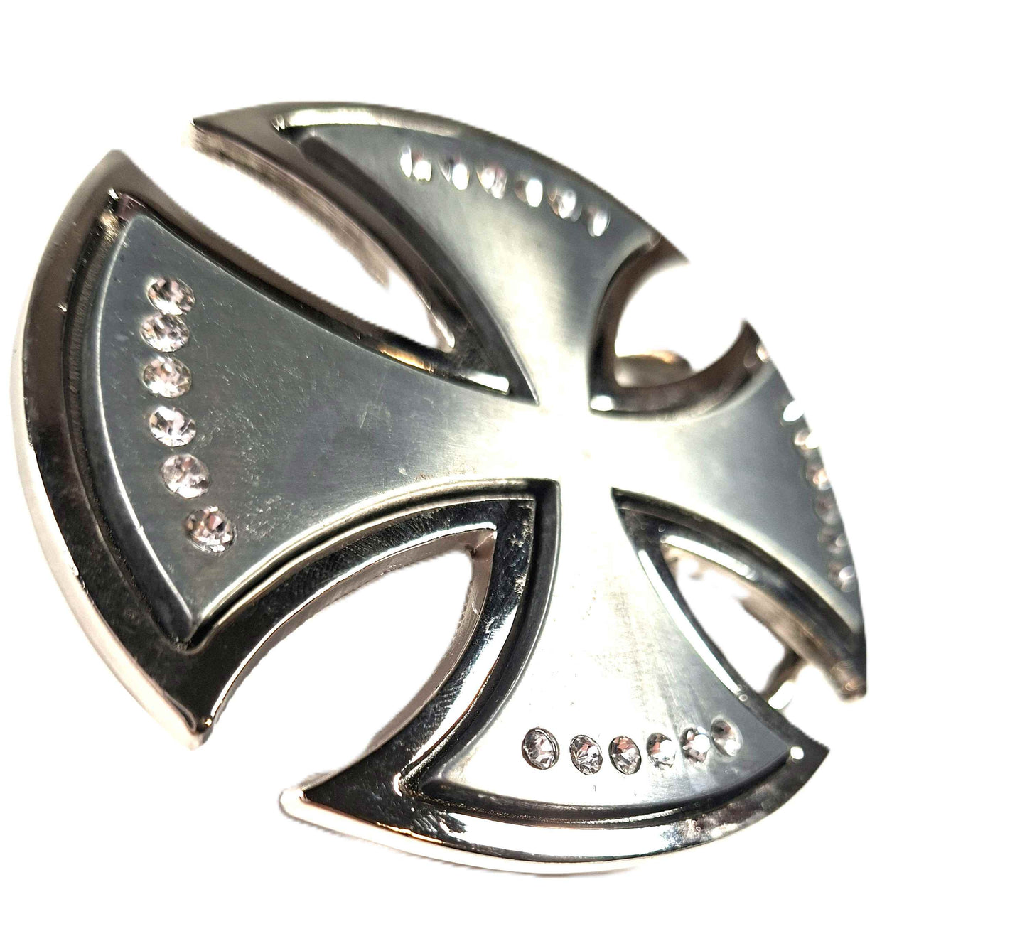 Buckle / Skärpspänne - Malteserkors, silverbling