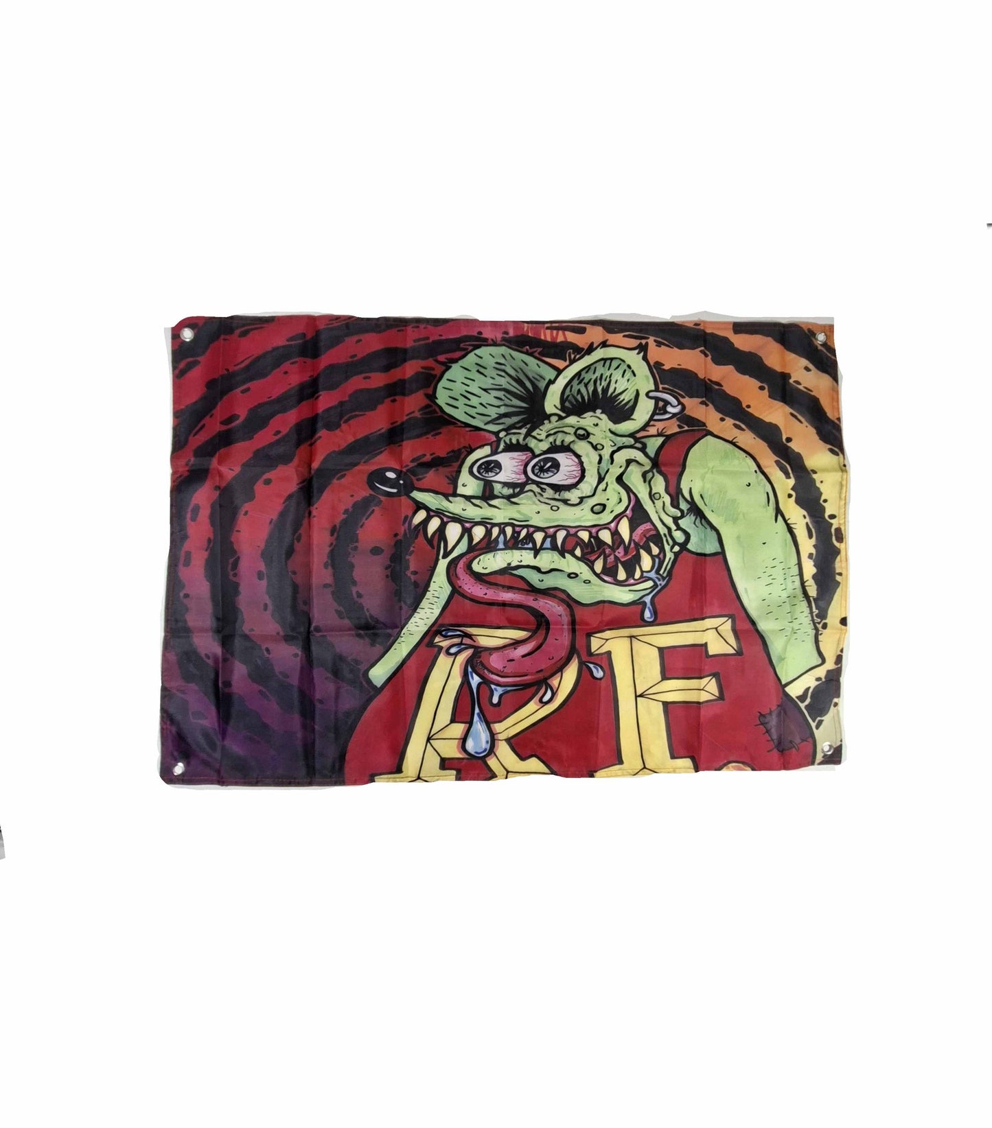 Flagga - Rat fink , trippy röd
