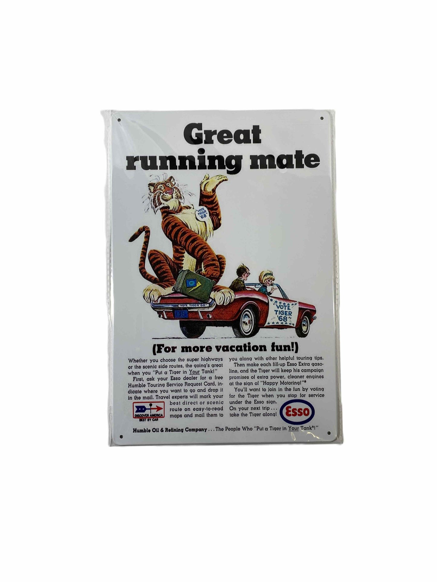 Plåtskylt 20*30 - Esso, Great running mate