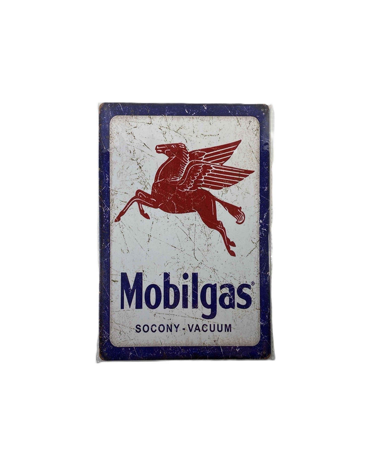 Plåtskylt 20*30 - Mobilgas, blå ram