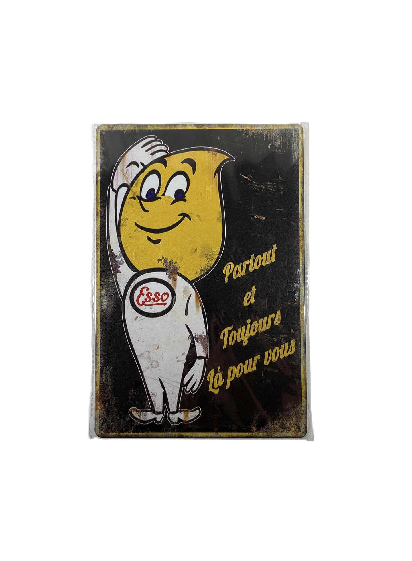 Plåtskylt 20*30 - Esso, Mr. maskot med text