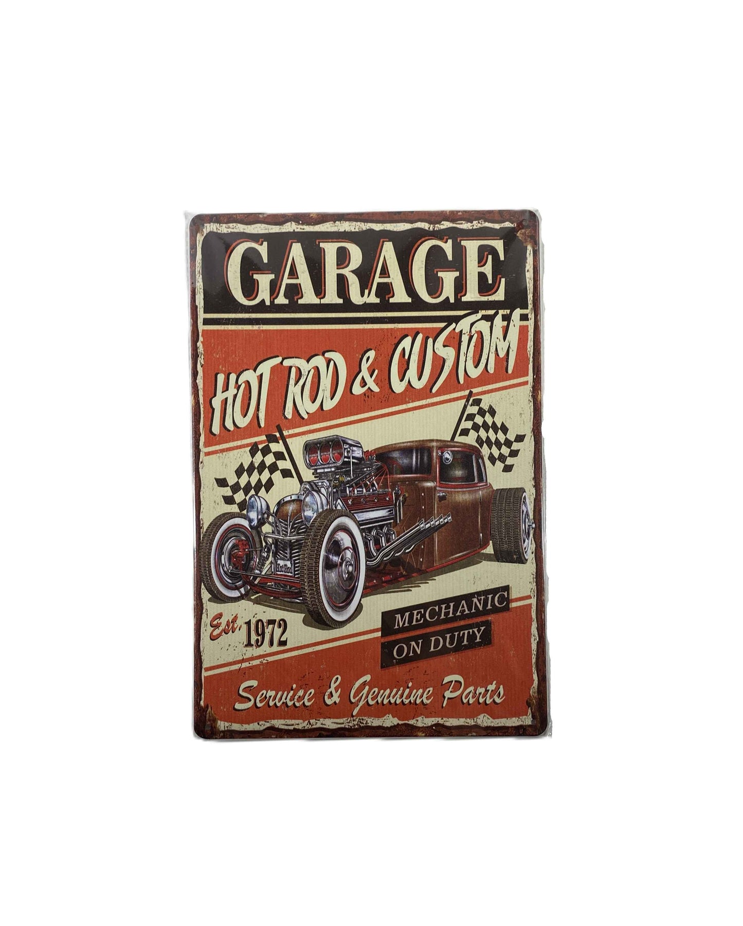 Plåtskylt 20*30 - Garage Hot Rod, Custom