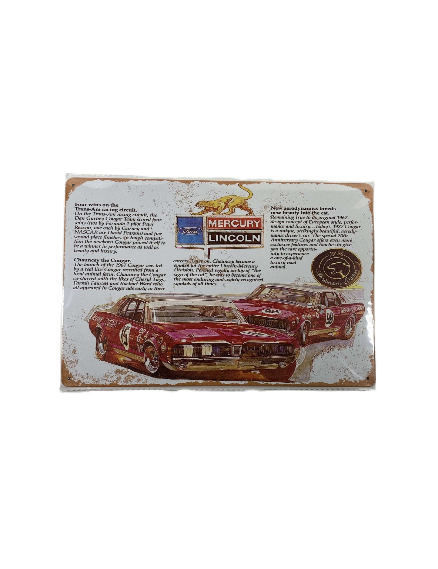 Plåtskylt 20*30- Mercury Lincoln