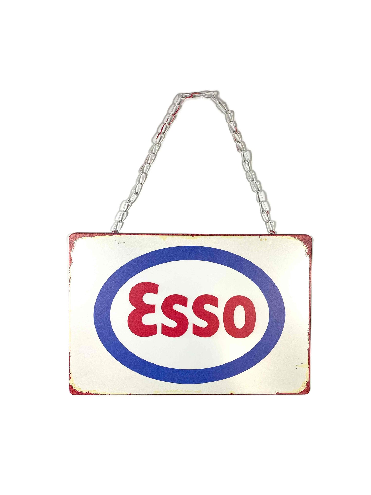Plåtskylt, 20*30 med kedja- Esso