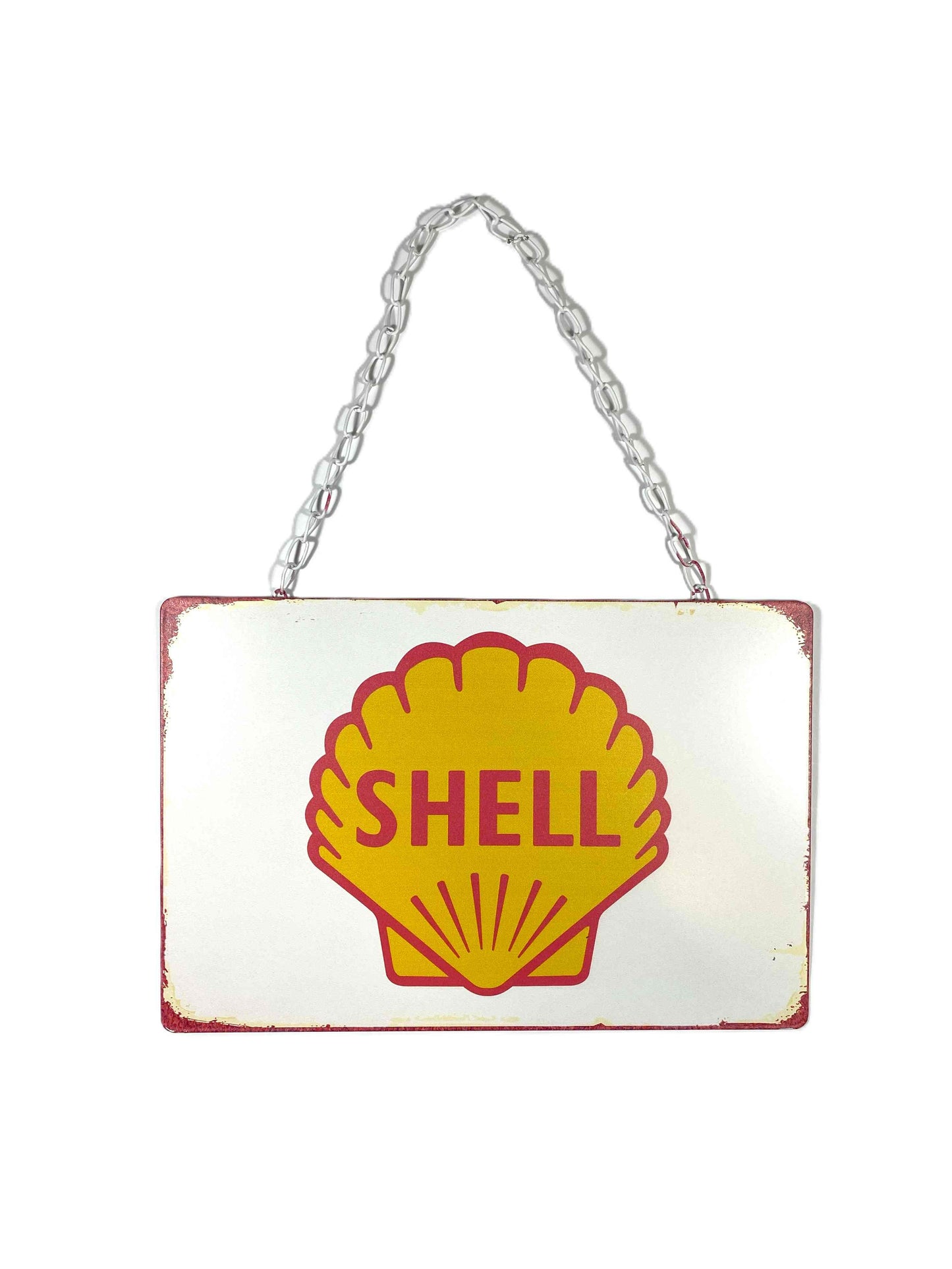 Plåtskylt, 20*30 med kedja- Shell