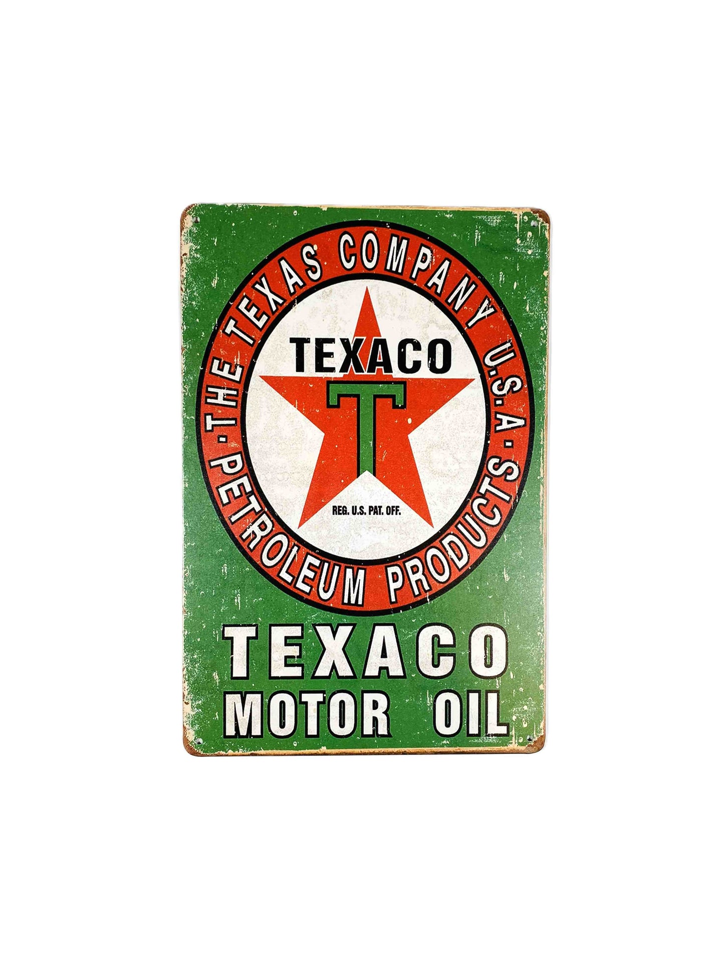 Texaco grön/röd , Plåtskylt 20*30