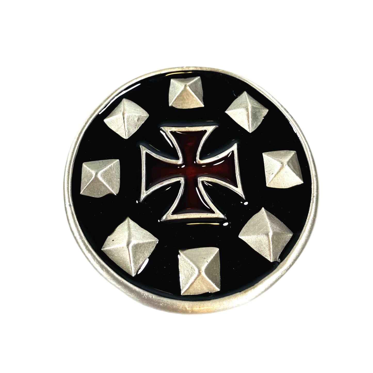 Buckle/skärpspänne - Malteserkors, nitar