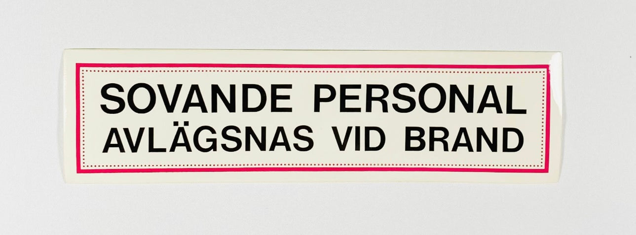 Klistermärke Sovande personal