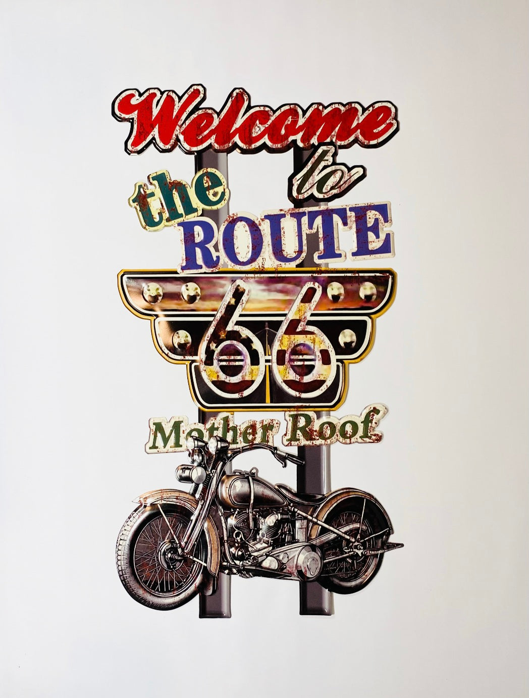 Plåtskylt Route 66 welcome, MC 80cm