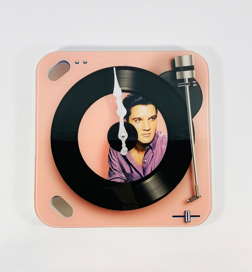 Väggklocka Elvis Rosa LPskiva