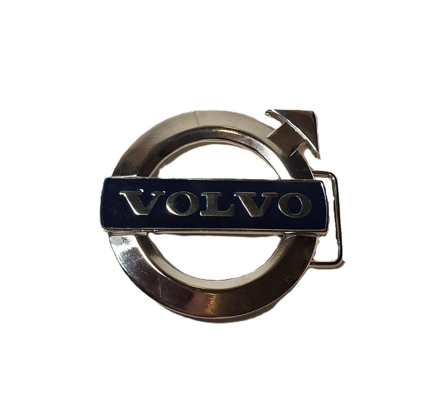 Skärpspänne / Buckle - Volvo Emblen, silver