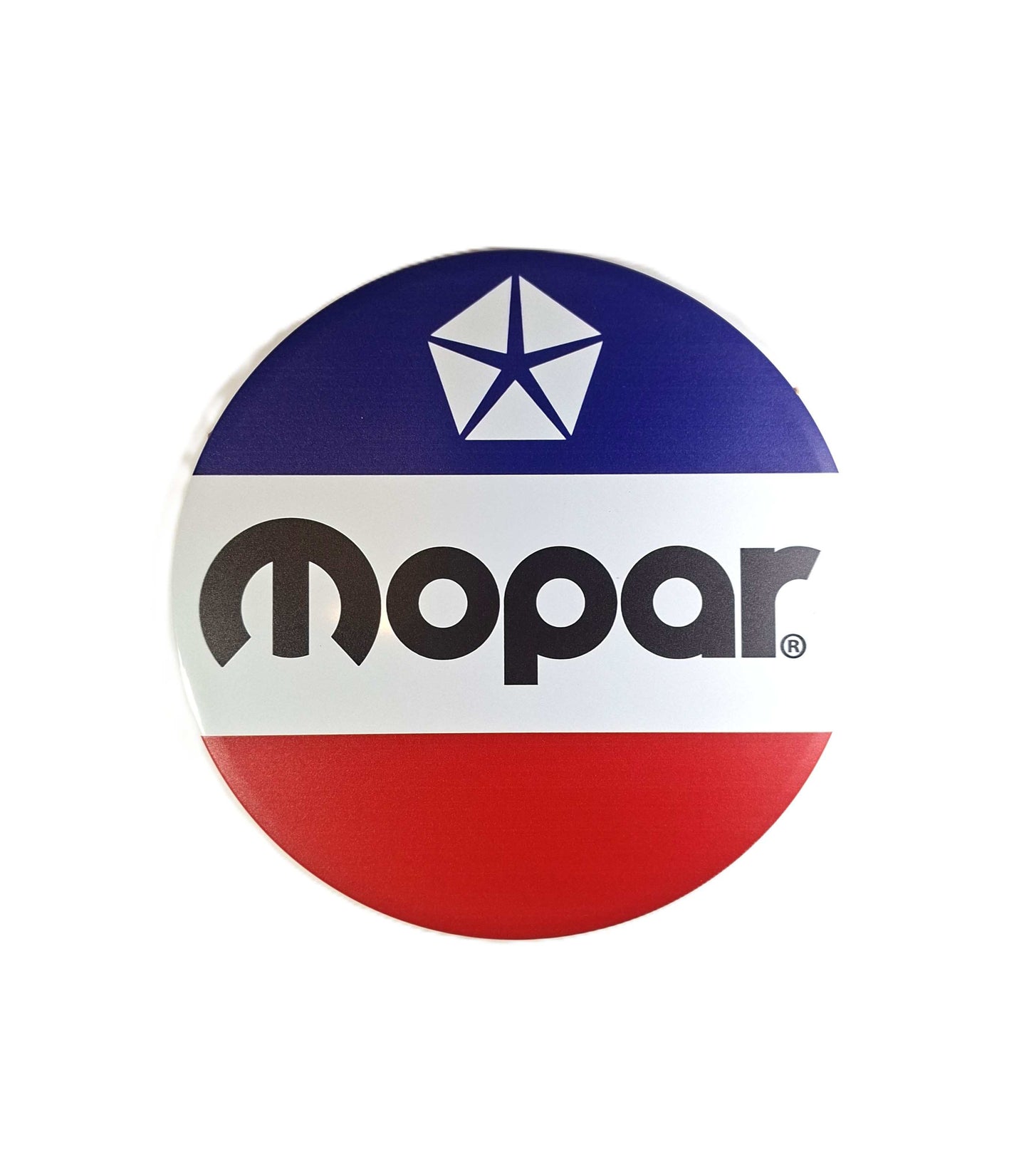 Rund Skylt - Mopar, randig