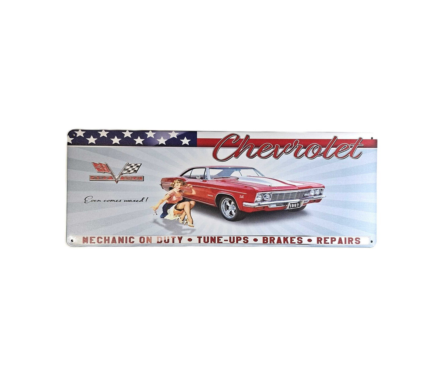 Avlång plåtskylt - Chevrolet USA