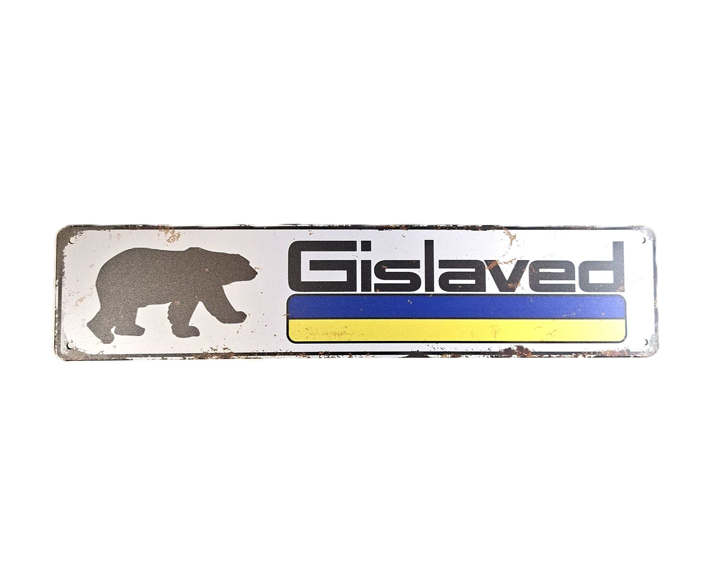 Avlång skylt - Gislaved 45*10cm