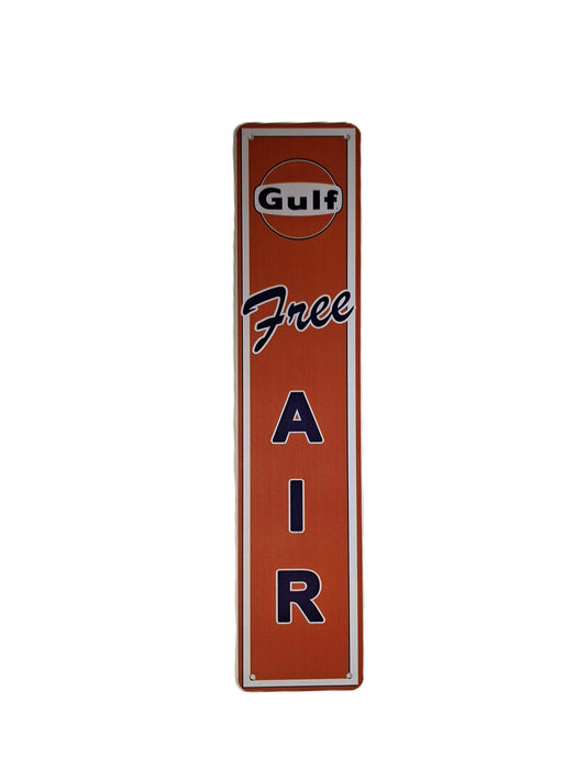 Avlång plåtskylt- Gulf air, orange