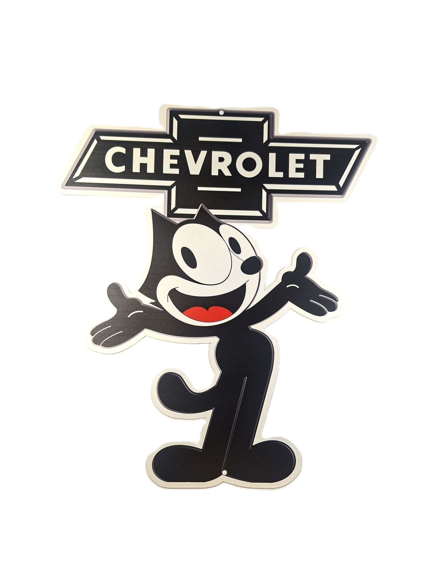 Figurformad plåtskylt- Chevrolet, felix the cat