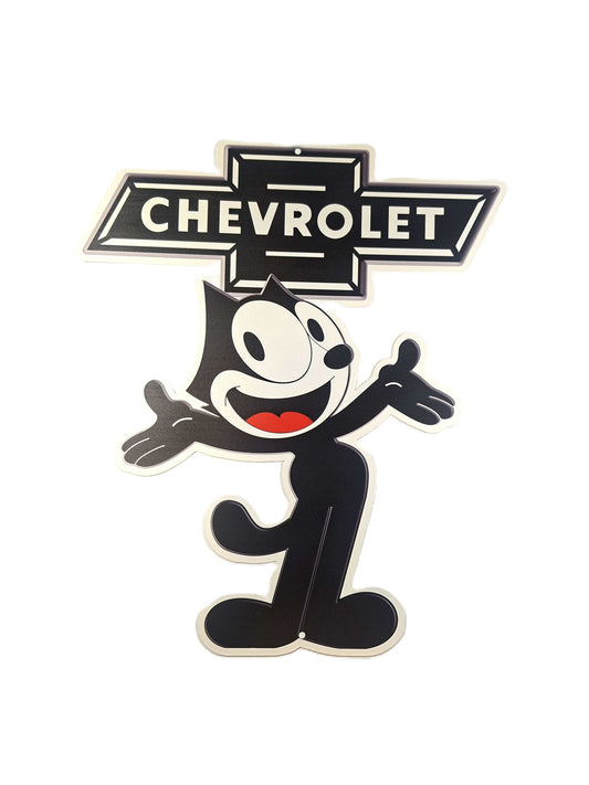 Figurformad plåtskylt- Chevrolet, felix the cat