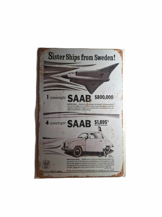 20*30 Plåtskylt - Saab from Sweden