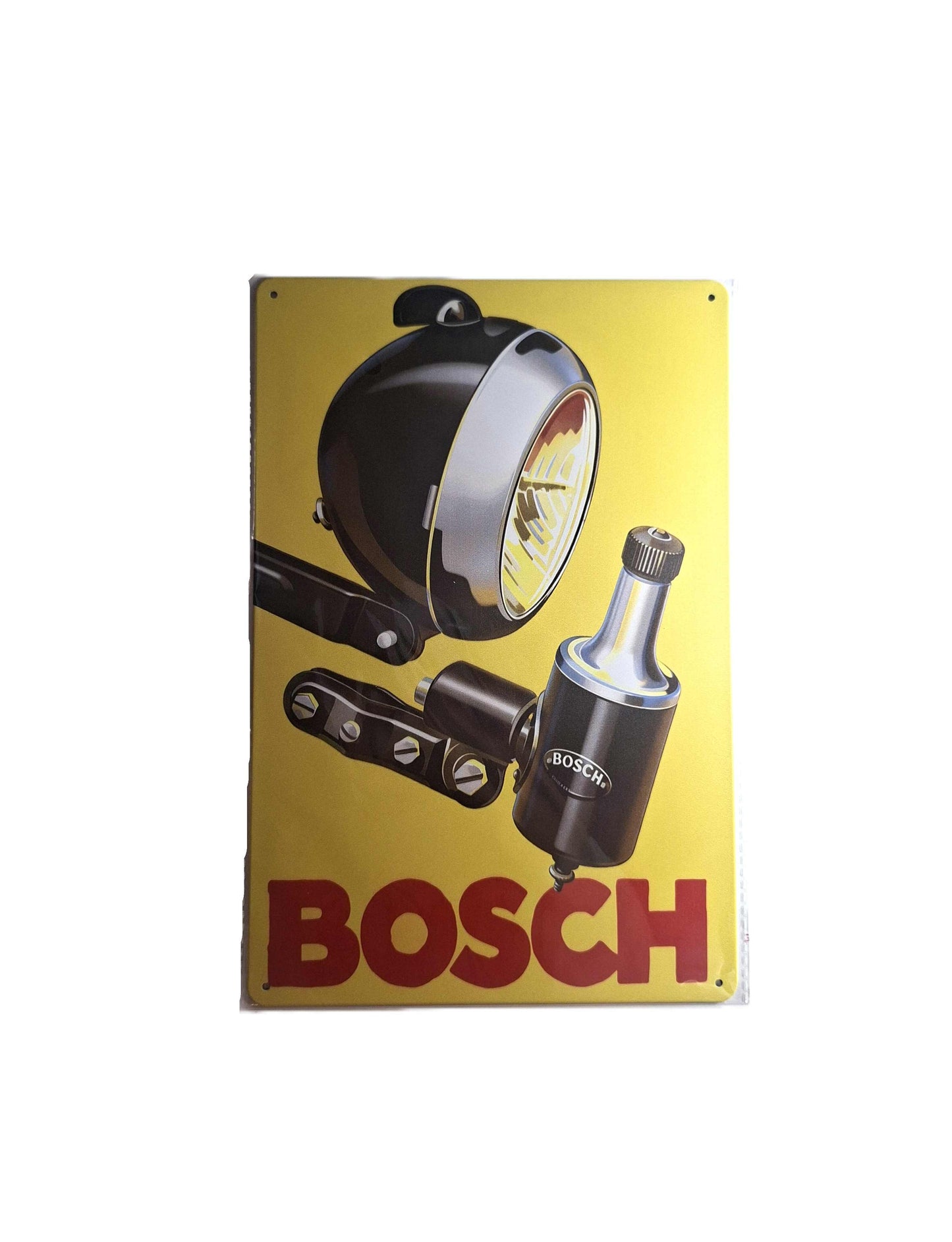 20*30 plåtskylt - Bosch, gul