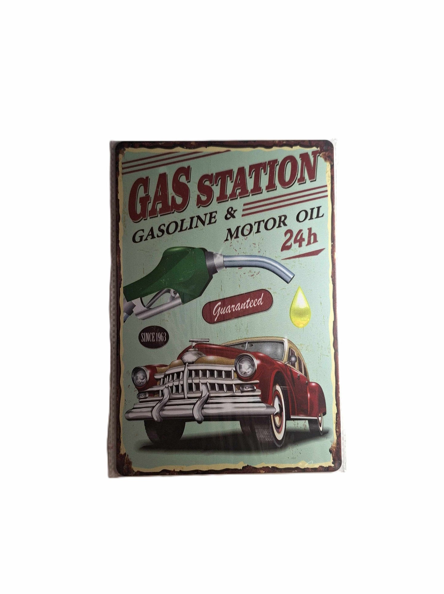 20*30 Plåtskylt- Gas station