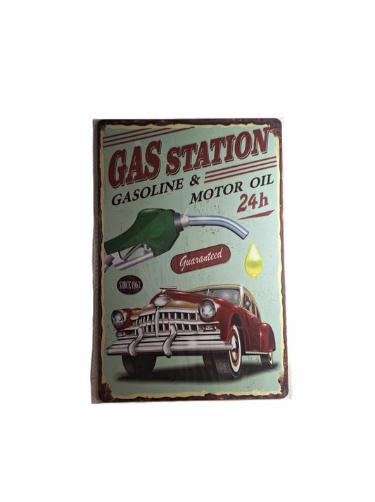 20*30 Plåtskylt- Gas station