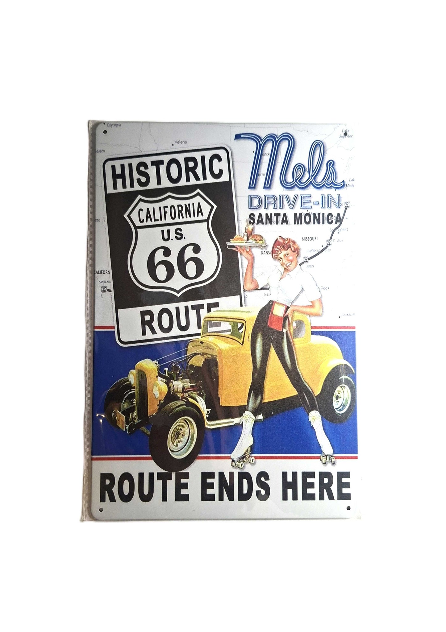 20*30 Plåtskylt - Historic 66, Mels