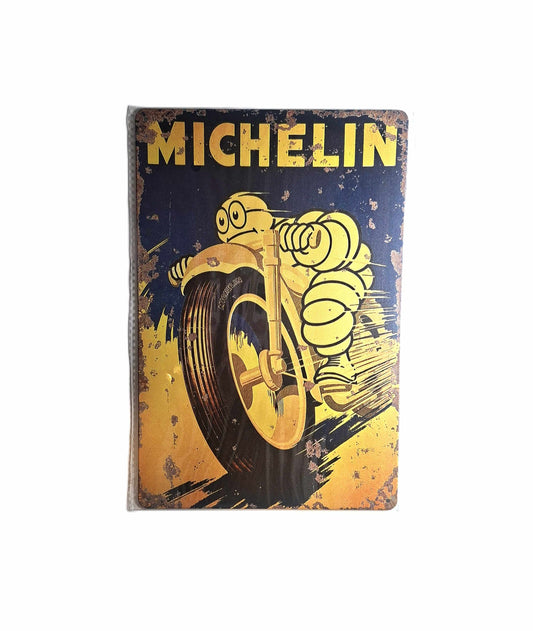 20*30 Plåtskylt - Michelin MC, Gul rost