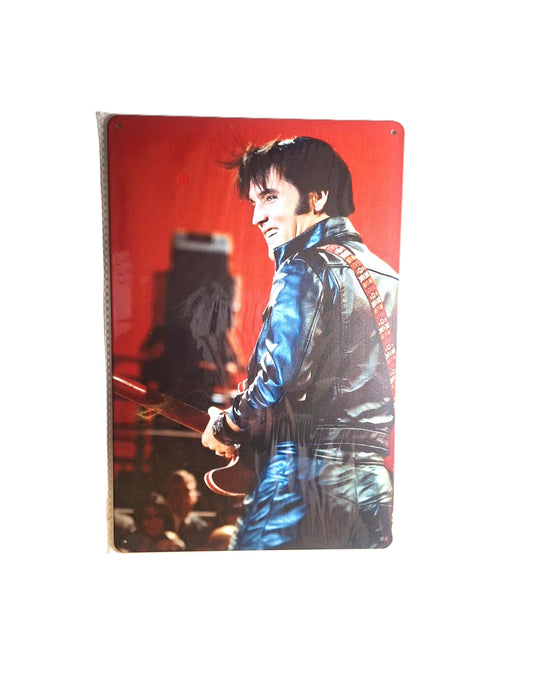 20*30 Plåtskylt - Elvis Presley, röd
