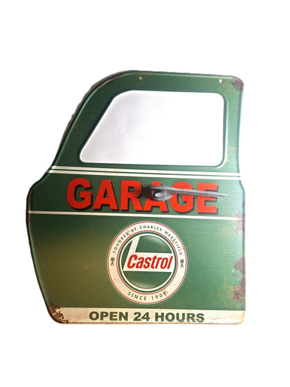 Plåtskylt Bildörr - Castrol garage