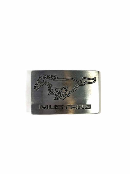 Buckle/ Skärpspänne - Mustang, silver