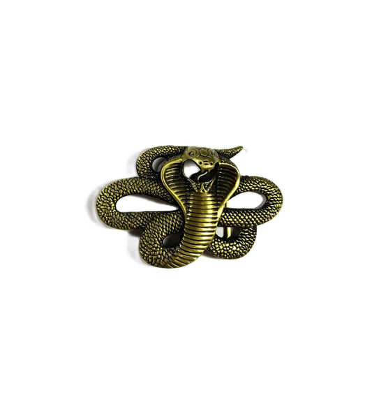 Buckle/ skärpspänne - Slingrande Guldkobra