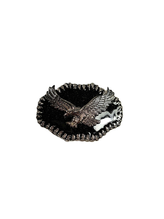 Buckle/ Skärpspänne - Silverörn, glitter