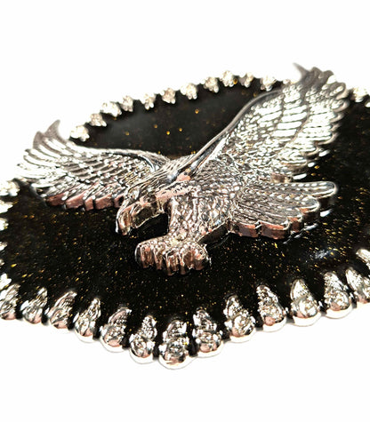 Buckle/ Skärpspänne - Silverörn, glitter