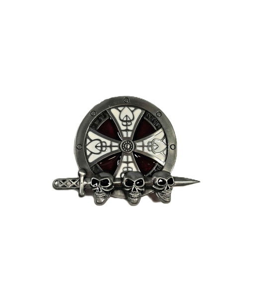 Buckle/ Skärpspänne - Svärd och sköld, skallar