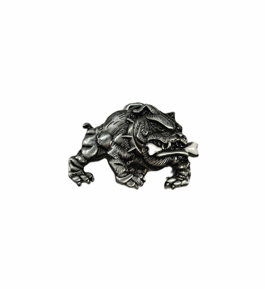 Buckle / skärpspänne - Bulldog, silver