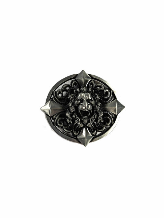 Buckle/ skärpspänne - Lejon, rund