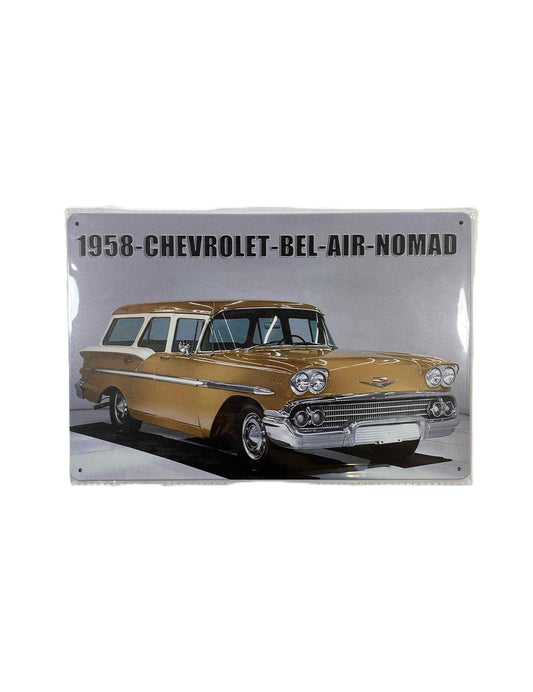 20*30 Plåtskylt - 1958 Chevrolet bel air nomad