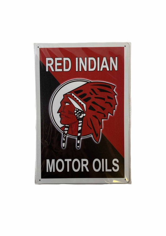 Plåtskylt 20*30 - Red indian motor oils