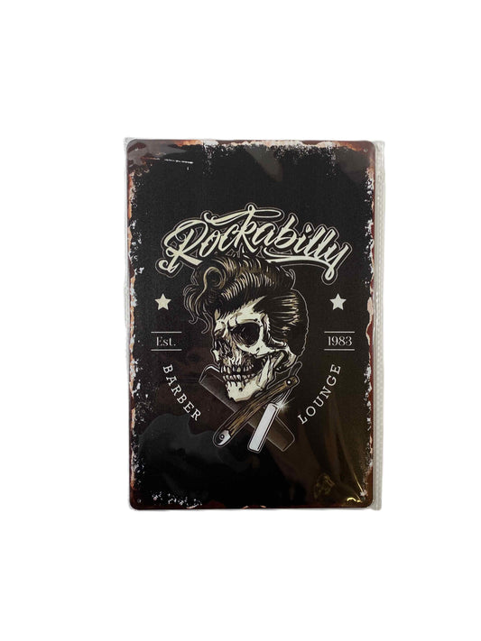 Plåtskylt 20*30 - Rockabilly Skull