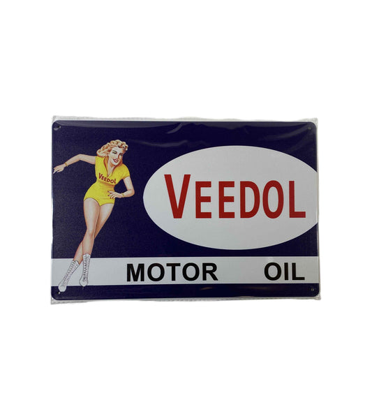 Plåtskylt 20*30 - Veedol, Gul Pinup