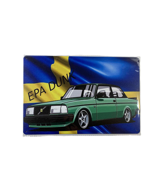Plåtskylt 20*30- Epa dunk, Sverigeflagga