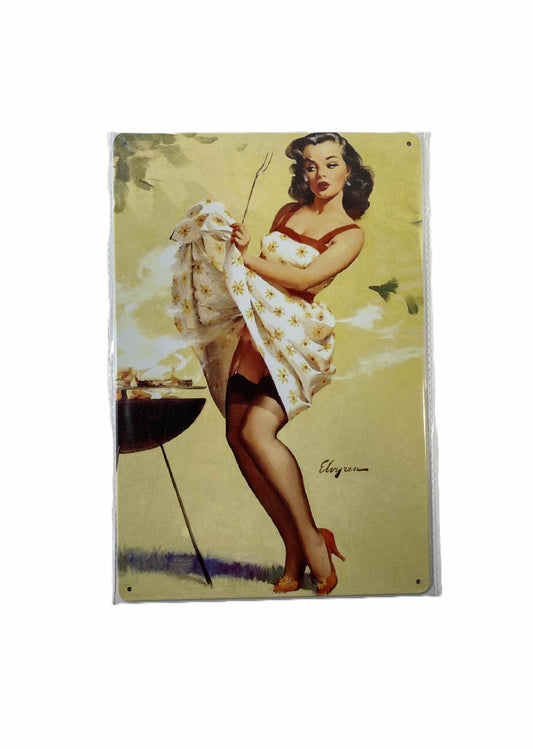 Plåtskylt 20*30 - Pinup Grillar