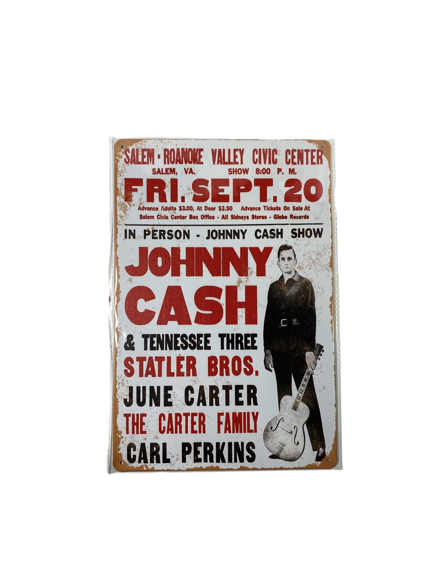 Plåtskylt 20*30 - Johnny Cash in person