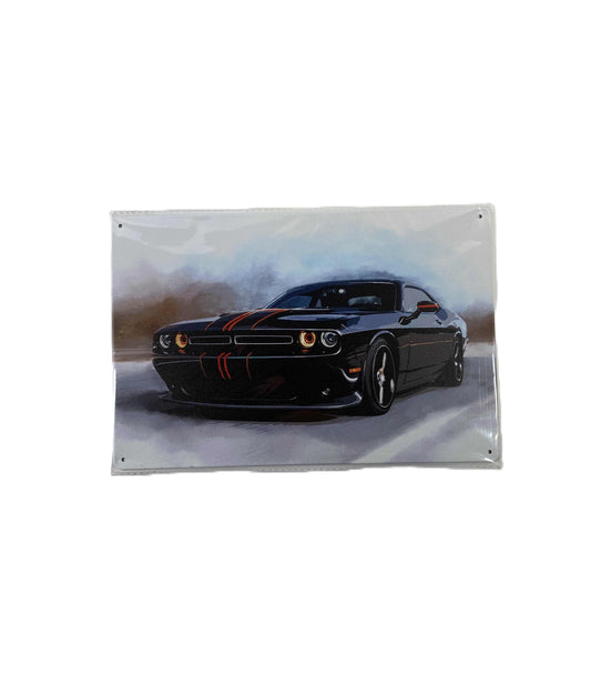 Plåtskylt 20*30 - Dodge Charger, Svart